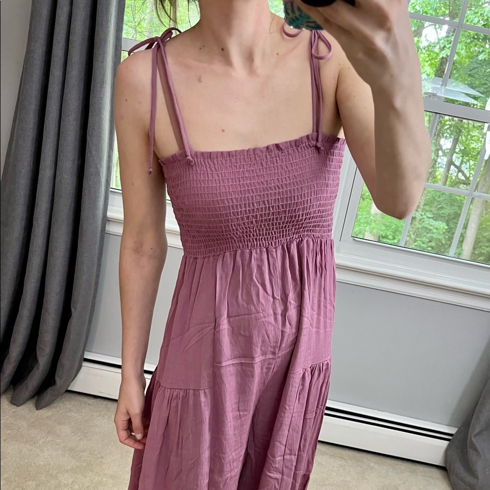 Smock wide leg jumpsuit